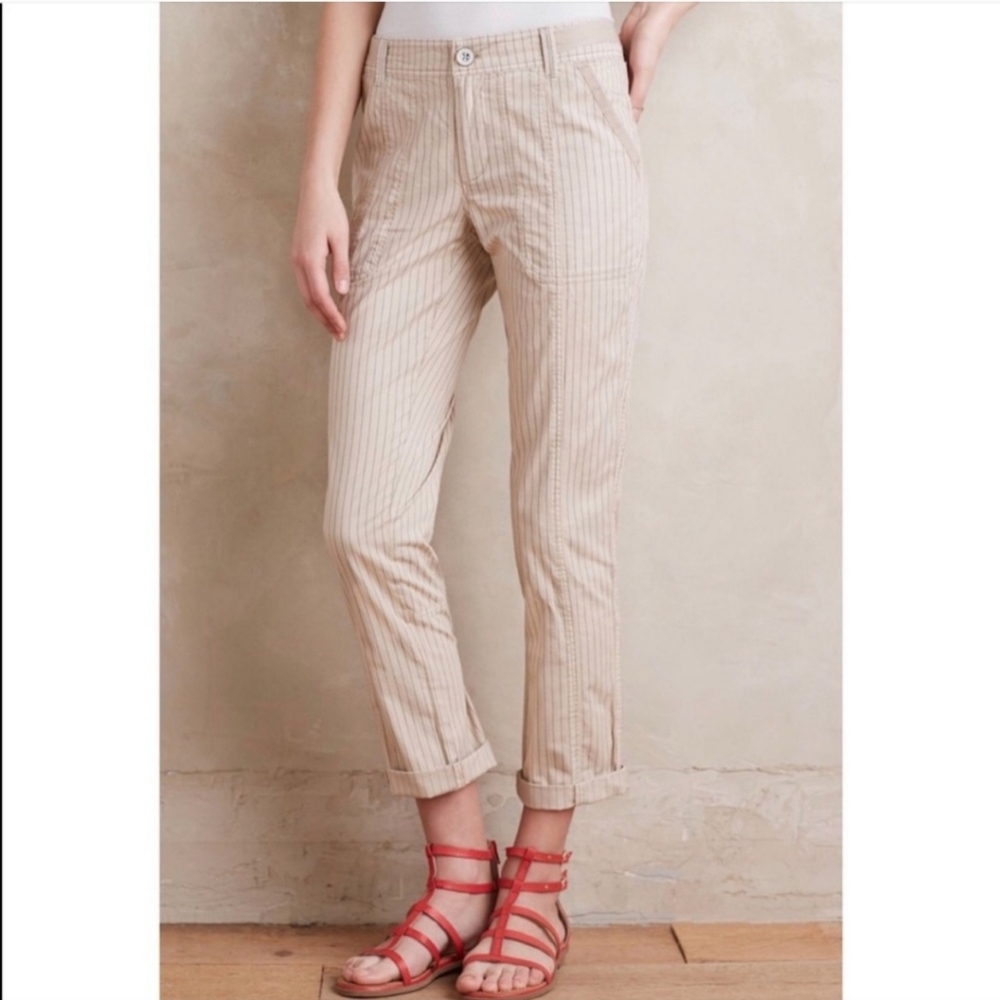 HEI HEI Womens Size 27 Utility Chino Pants Beachwalk Striped Blush Anthropologie